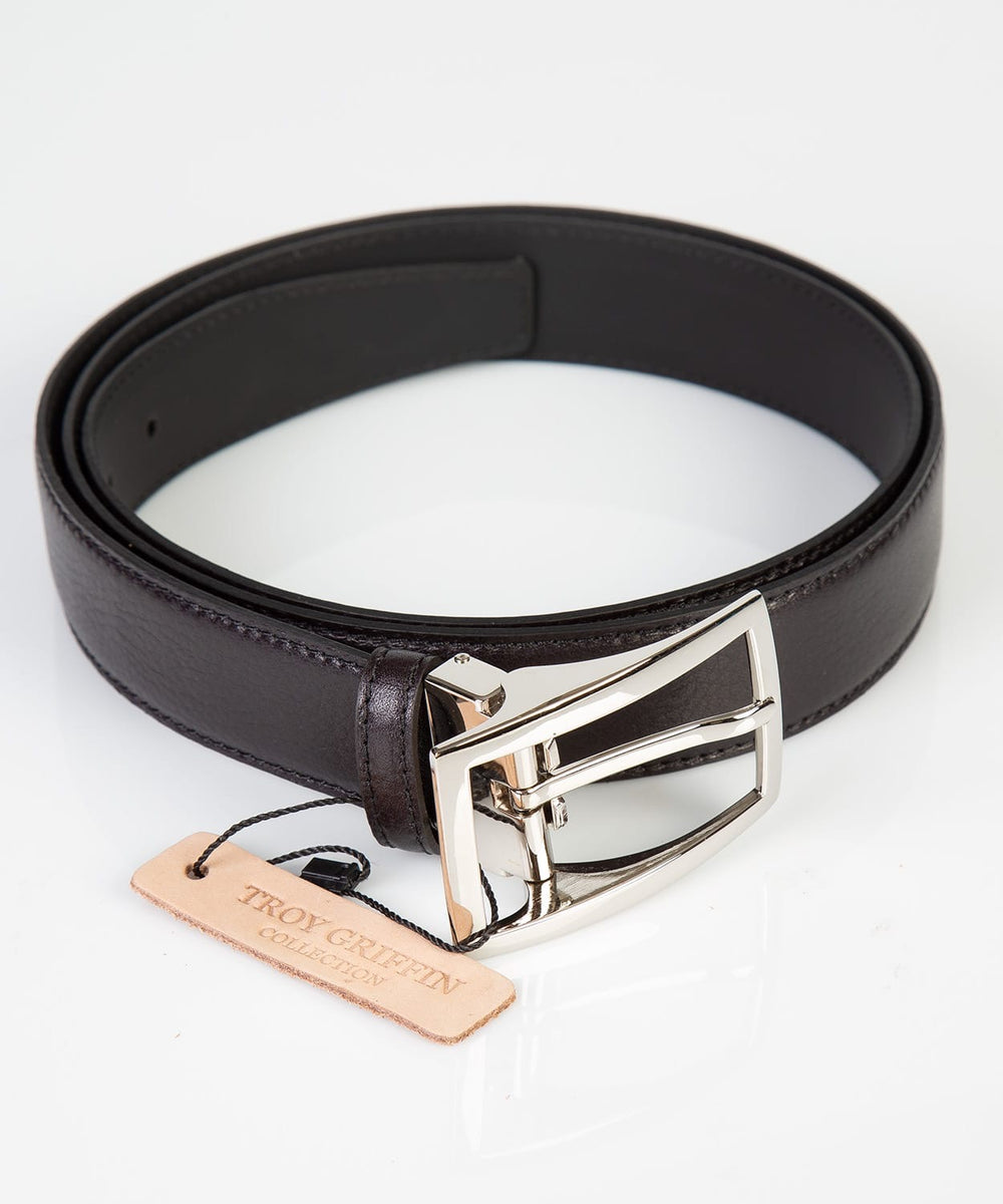 TGC Italian Leather Belt Dark Brown